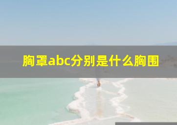 胸罩abc分别是什么胸围