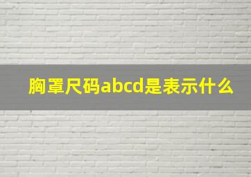 胸罩尺码abcd是表示什么