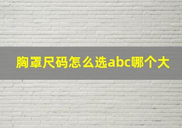 胸罩尺码怎么选abc哪个大