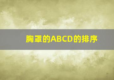 胸罩的ABCD的排序