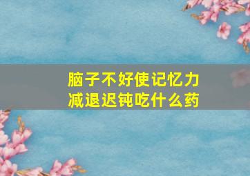 脑子不好使记忆力减退迟钝吃什么药