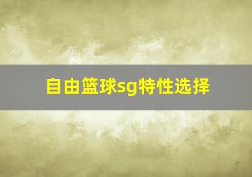 自由篮球sg特性选择