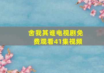 舍我其谁电视剧免费观看41集视频