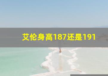 艾伦身高187还是191