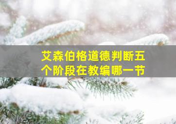 艾森伯格道德判断五个阶段在教编哪一节