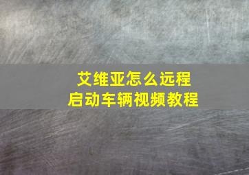 艾维亚怎么远程启动车辆视频教程