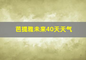 芭提雅未来40天天气