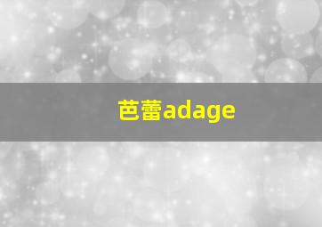 芭蕾adage