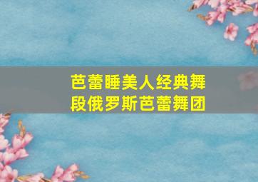 芭蕾睡美人经典舞段俄罗斯芭蕾舞团