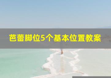 芭蕾脚位5个基本位置教案