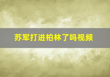 苏军打进柏林了吗视频