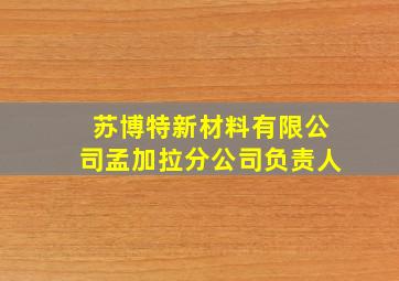 苏博特新材料有限公司孟加拉分公司负责人