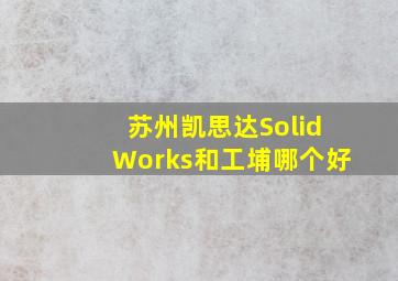 苏州凯思达SolidWorks和工埔哪个好