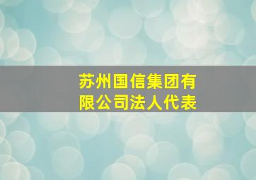 苏州国信集团有限公司法人代表