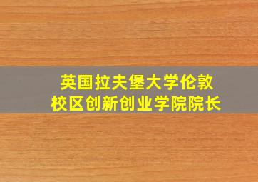 英国拉夫堡大学伦敦校区创新创业学院院长