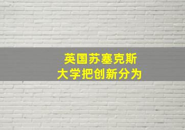 英国苏塞克斯大学把创新分为