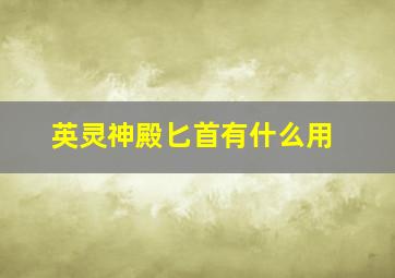 英灵神殿匕首有什么用