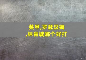 英甲,罗瑟汉姆,林肯城哪个好打