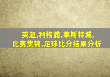 英超,利物浦,莱斯特城,比赛集锦,足球比分结果分析