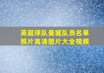 英超球队曼城队员名单照片高清图片大全视频