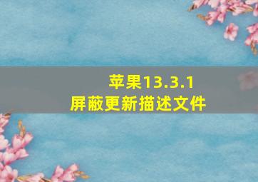 苹果13.3.1屏蔽更新描述文件