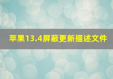 苹果13.4屏蔽更新描述文件