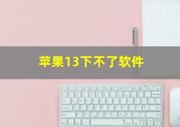 苹果13下不了软件