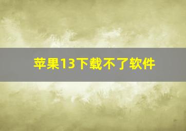 苹果13下载不了软件