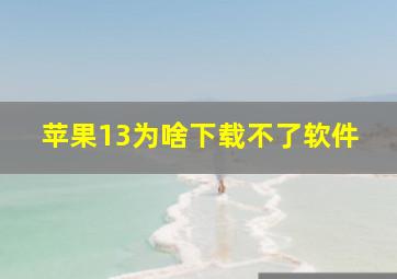 苹果13为啥下载不了软件