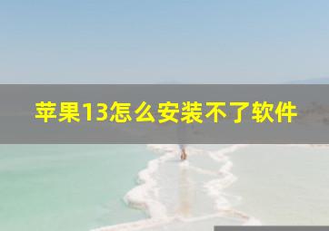 苹果13怎么安装不了软件