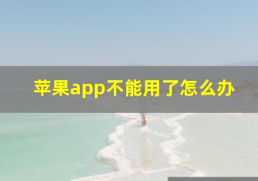 苹果app不能用了怎么办