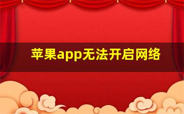 苹果app无法开启网络