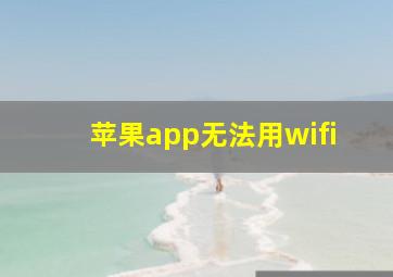 苹果app无法用wifi