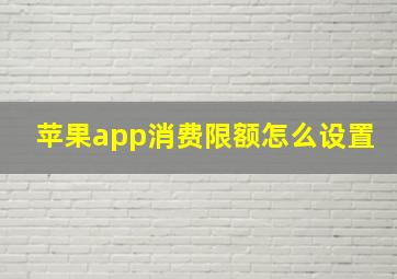 苹果app消费限额怎么设置