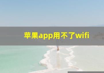 苹果app用不了wifi