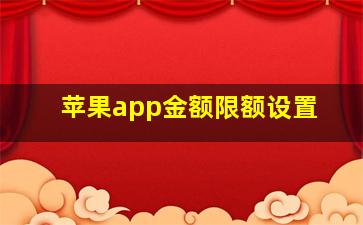 苹果app金额限额设置