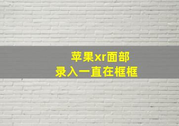 苹果xr面部录入一直在框框