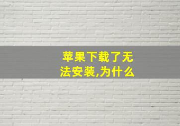 苹果下载了无法安装,为什么