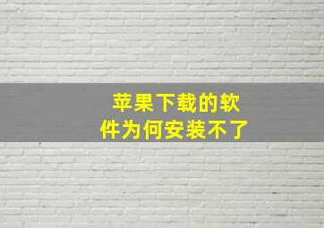 苹果下载的软件为何安装不了