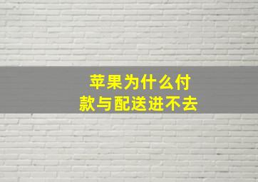 苹果为什么付款与配送进不去