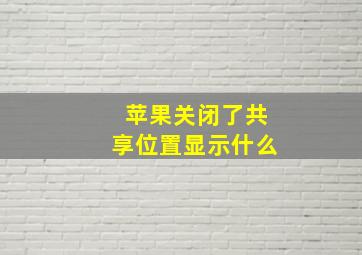 苹果关闭了共享位置显示什么