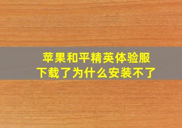 苹果和平精英体验服下载了为什么安装不了