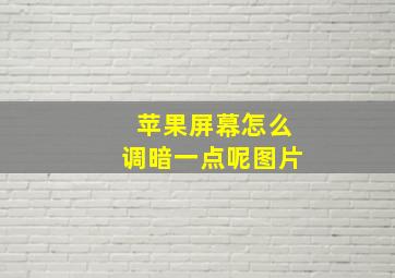 苹果屏幕怎么调暗一点呢图片