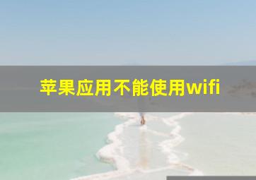 苹果应用不能使用wifi