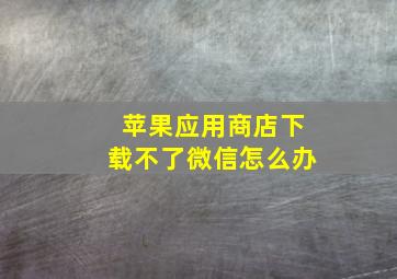 苹果应用商店下载不了微信怎么办