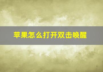 苹果怎么打开双击唤醒