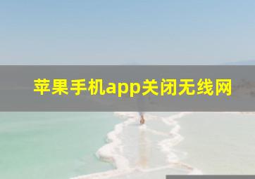 苹果手机app关闭无线网