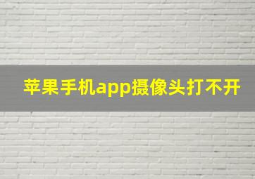 苹果手机app摄像头打不开