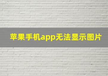 苹果手机app无法显示图片