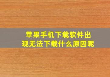 苹果手机下载软件出现无法下载什么原因呢